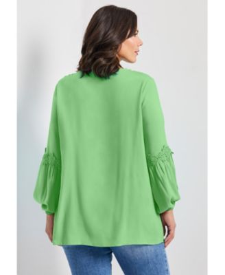 Women's Crochet Lace Trim Top