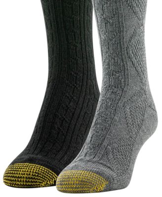 Women's 2-Pack Diamond Cable Crew Socks