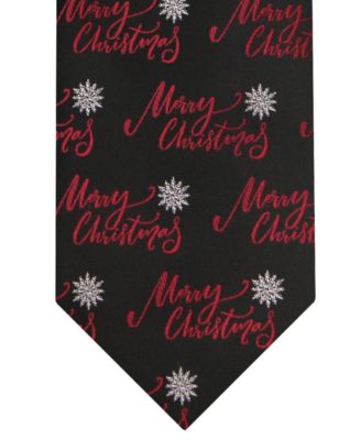 Men's Merry Christmas and Snowflake Slim Tie