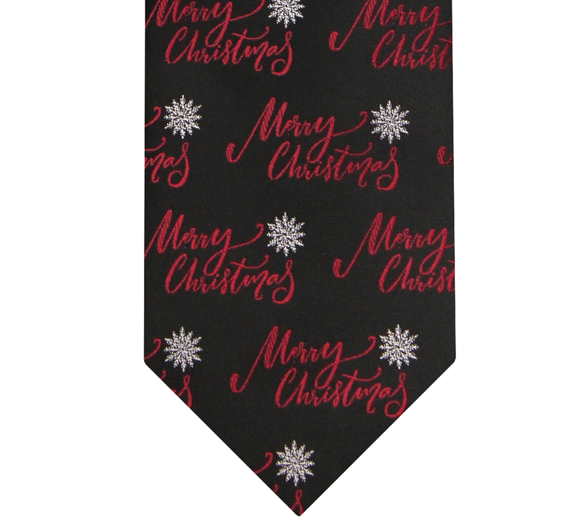 Hallmark Holiday Traditions Men's Merry Christmas And Snowflake Slim Tie In Black
