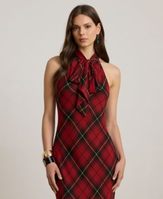 Women's Plaid Tiered Long Dress