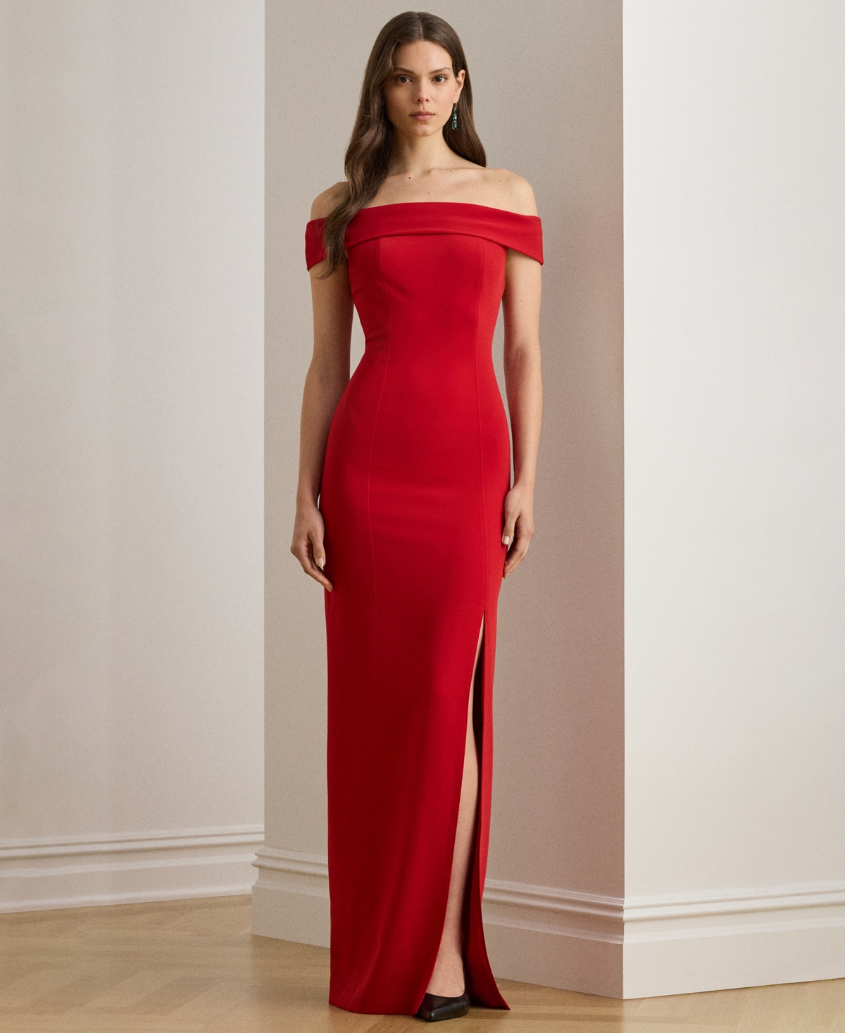 Ralph Lauren Women's Off-the-shoulder Maxi Dress In Red