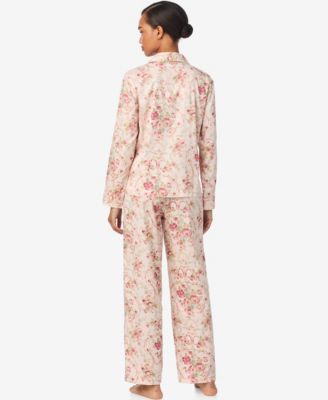 Women's Long Sleeve Notch Collar Long Pant Pajama Set