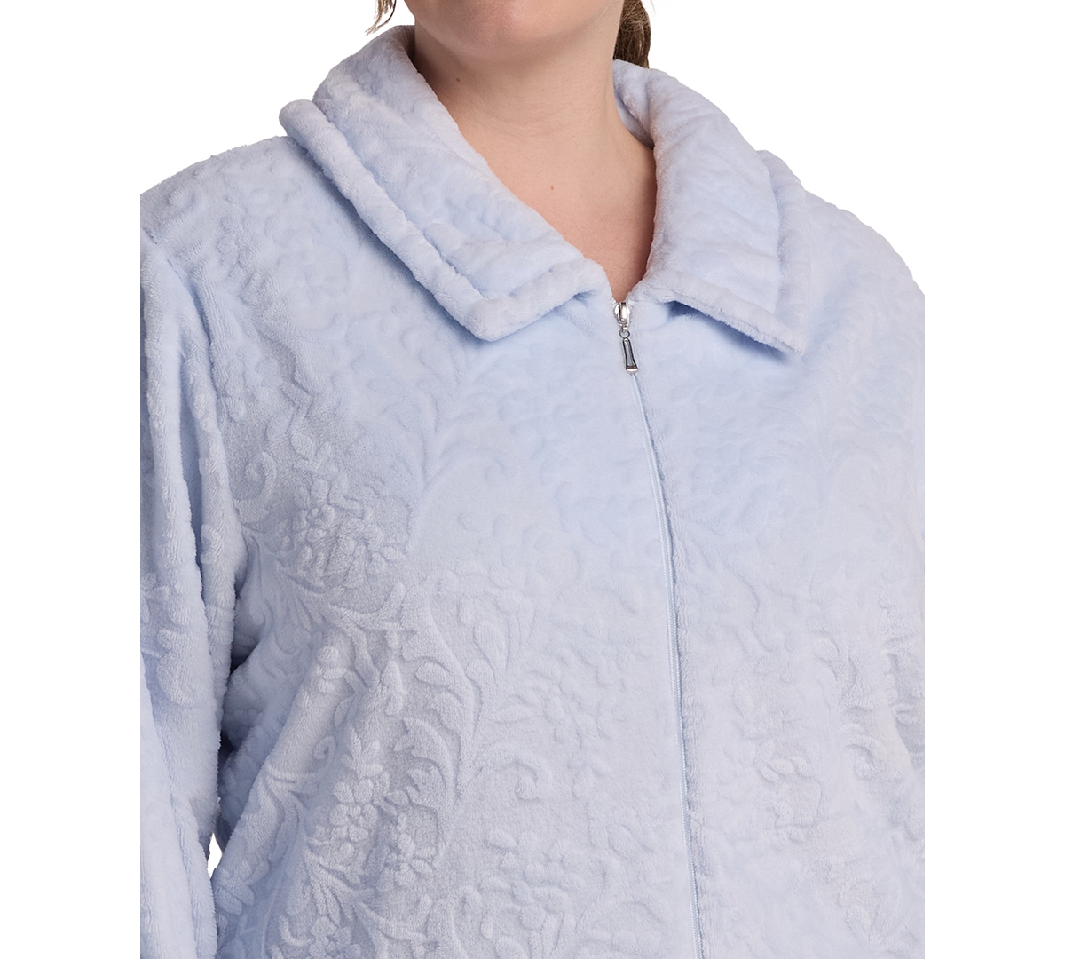 Miss Elaine Women's Long-sleeve Solid Robe In Blue