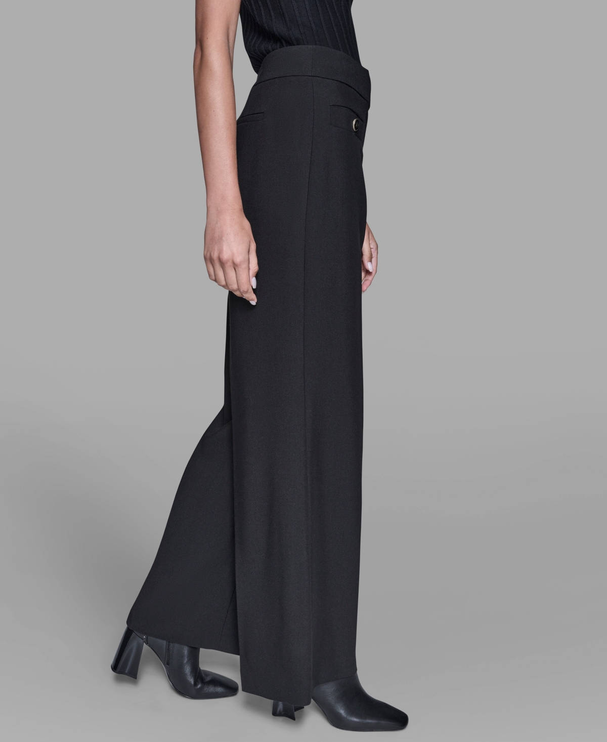 Karl Lagerfeld Women's Wide Leg Pants In Black