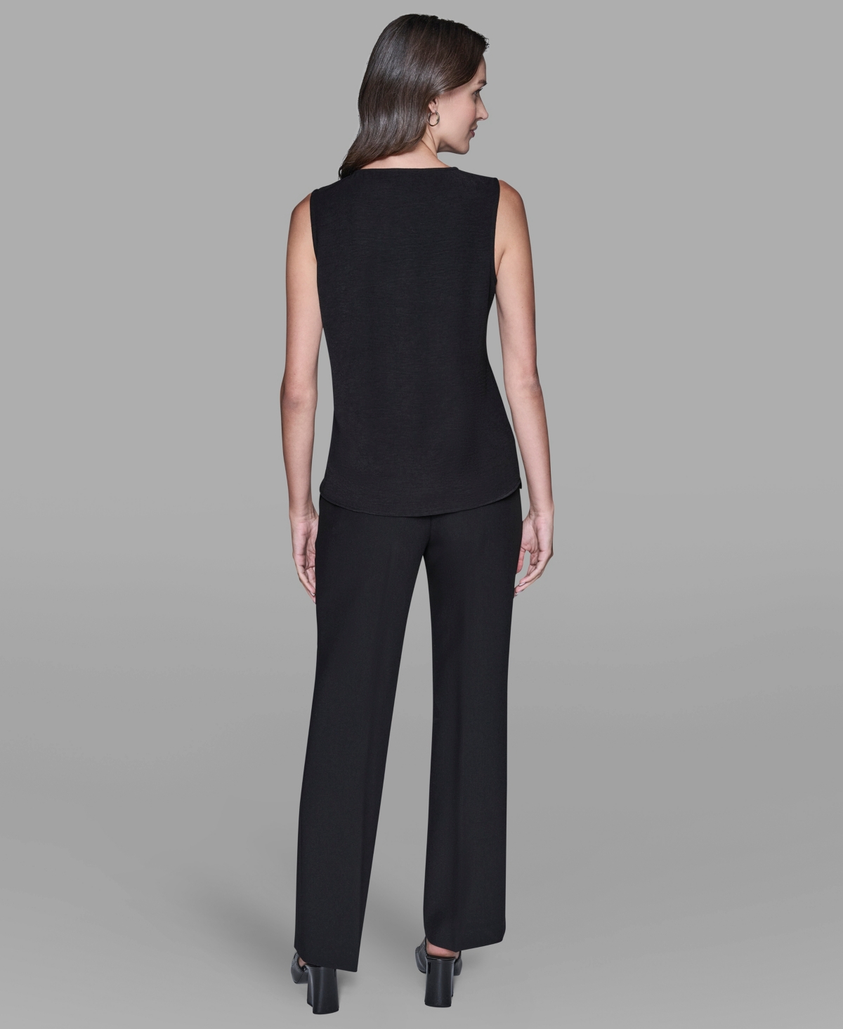 Karl Lagerfeld Women's Sleeveless Bow Detail Top In Black