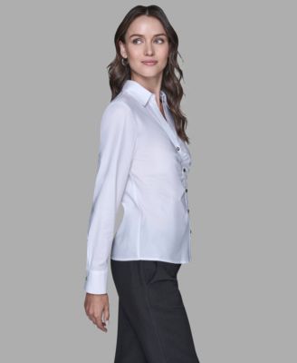 Women's Cinched Waist Collared Top