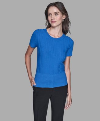 Women's Ribbed Short-Sleeve Sweater