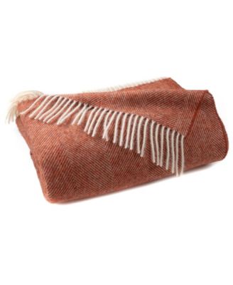Shetland Lambswool Herringbone Throw, 55" x 72"