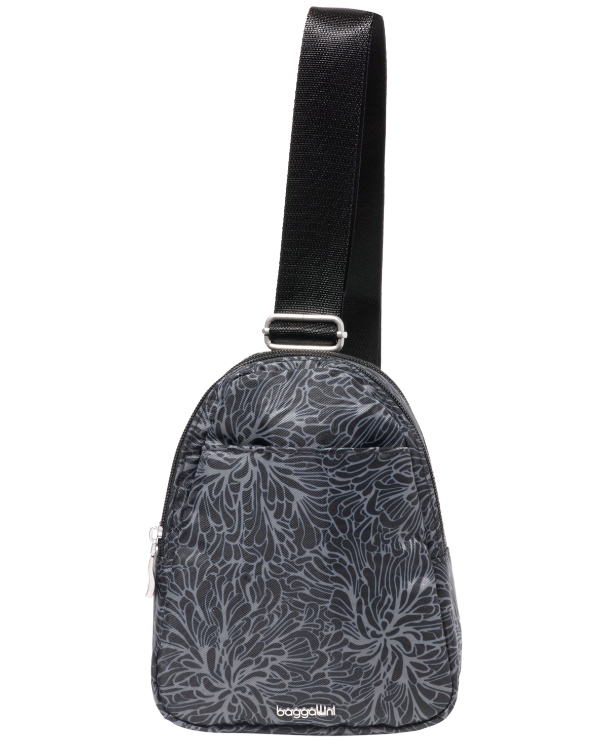 Baggallini Mini Double Zip Sling Bag In Blue
