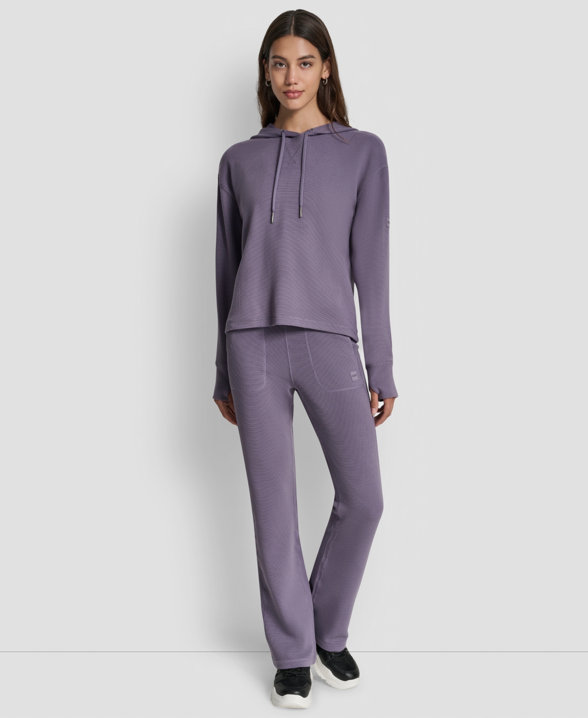Dkny Women's Transcend Thermal Pull-on Hoodie In Purple