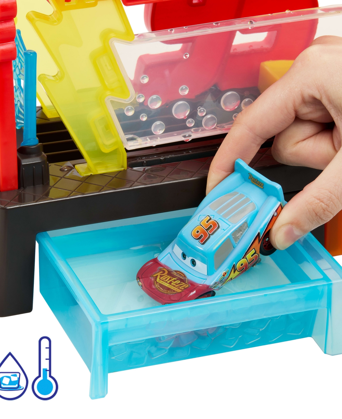 Cars Disney And Pixar  Color Changers Race Ready Car Wash Playset With Color Changing Lightning Mcque In Multi