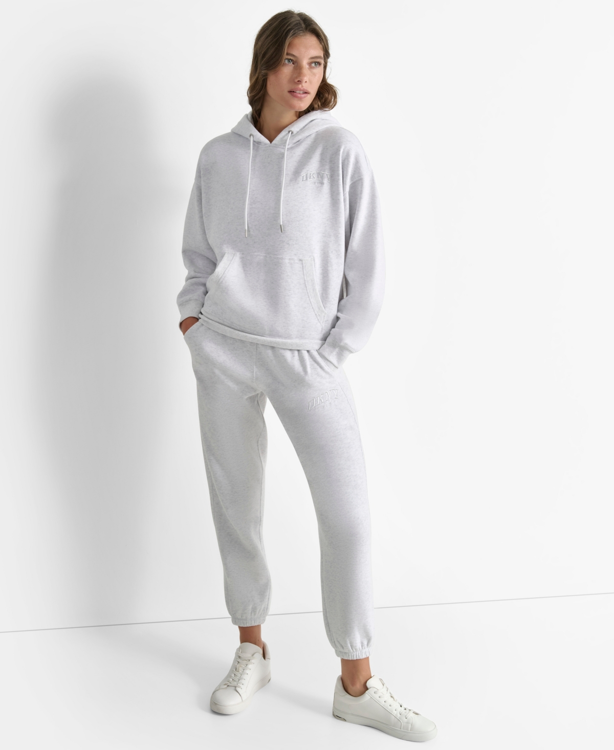 Dkny Women's Varsity Embroidered Logo Pull-on Hoodie