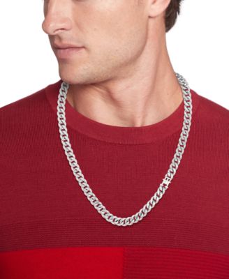 Men's Silver-Tone Stainless Steel Link Chain Necklace