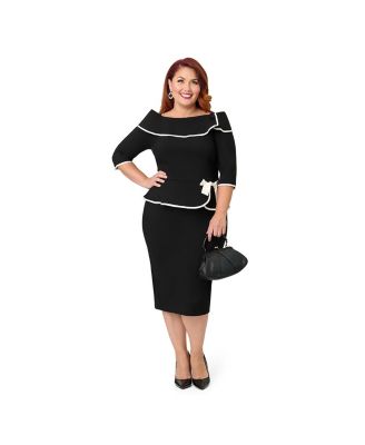 Plus Size Peplum Suit Pencil Dress