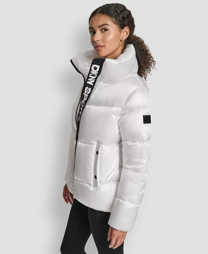 Women's Quilted Puffer Interior Placket Logo Jacket - thumbnail 7