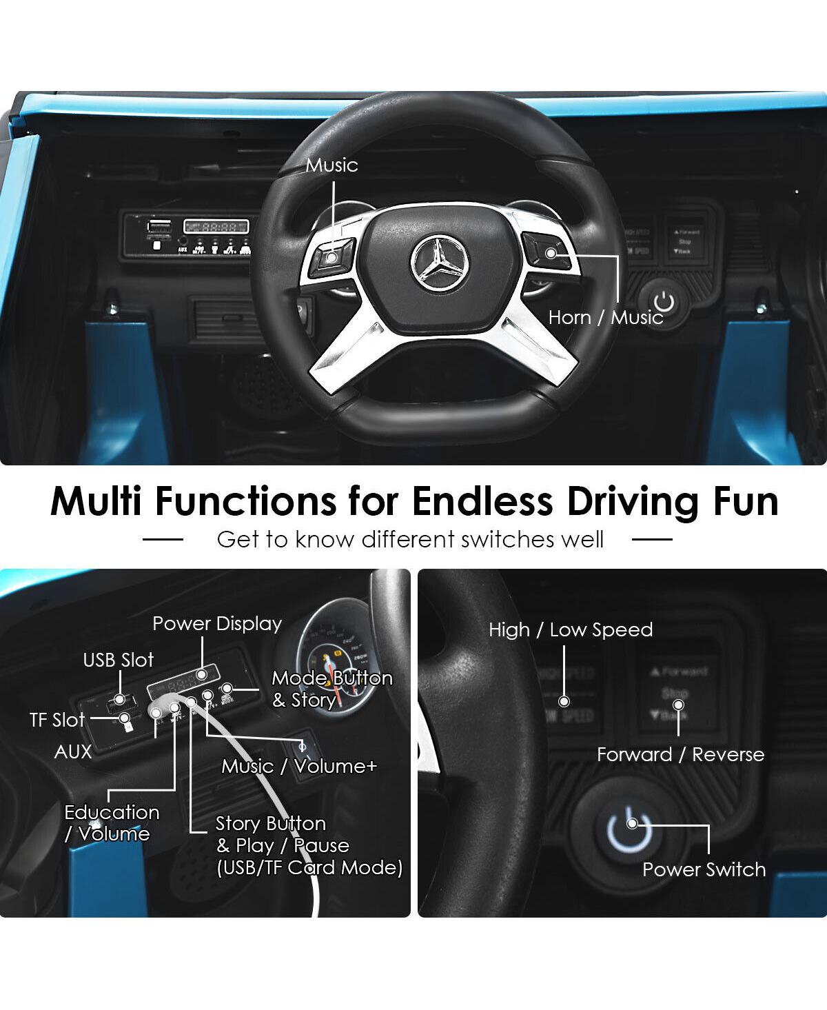 Sugift 12V Licensed Mercedes-Benz Kids Ride On Car