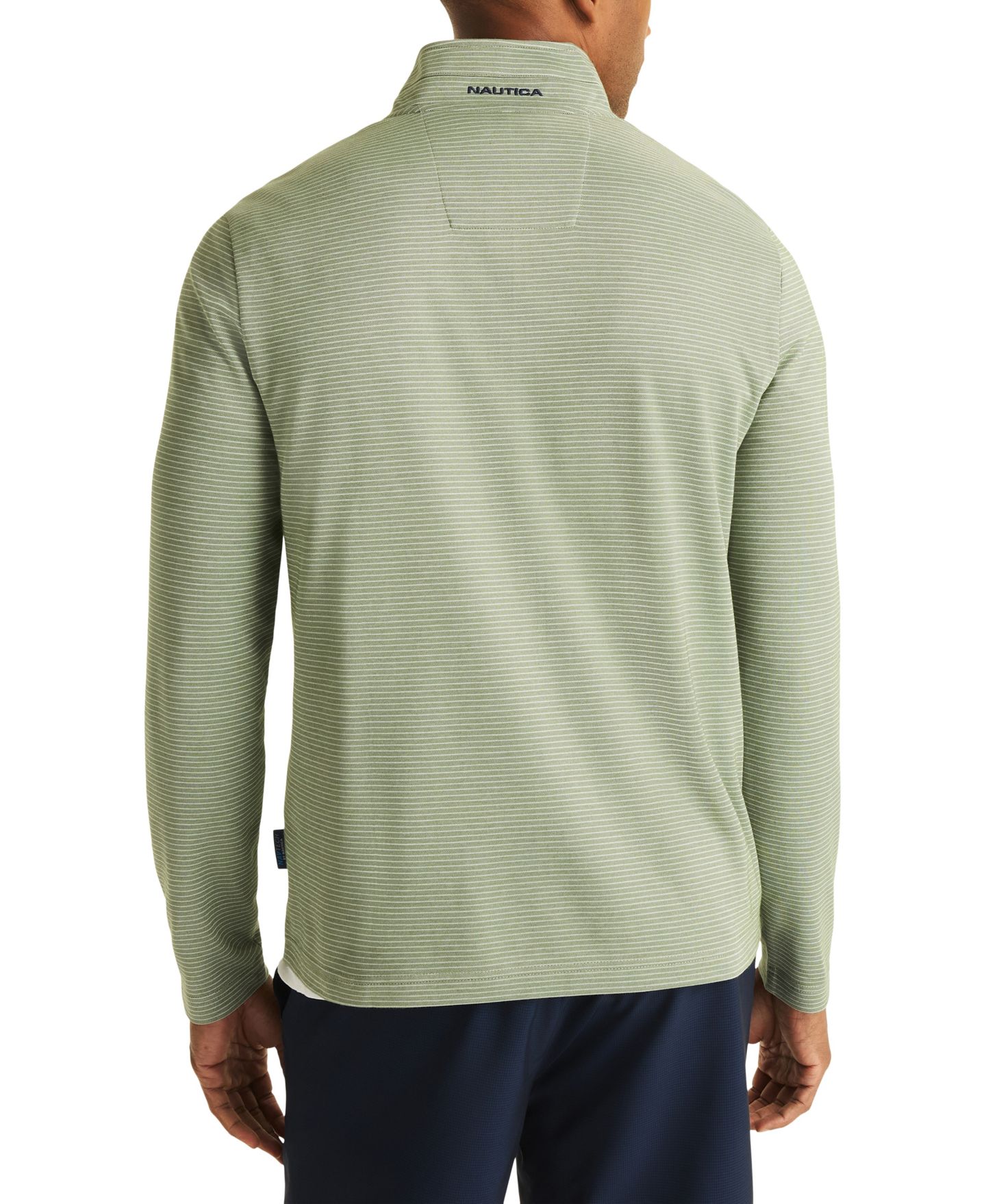 Мужская толстовка Nautica Striped Quarter-Zip, цвет: Бронзовый зелёный — фото 2