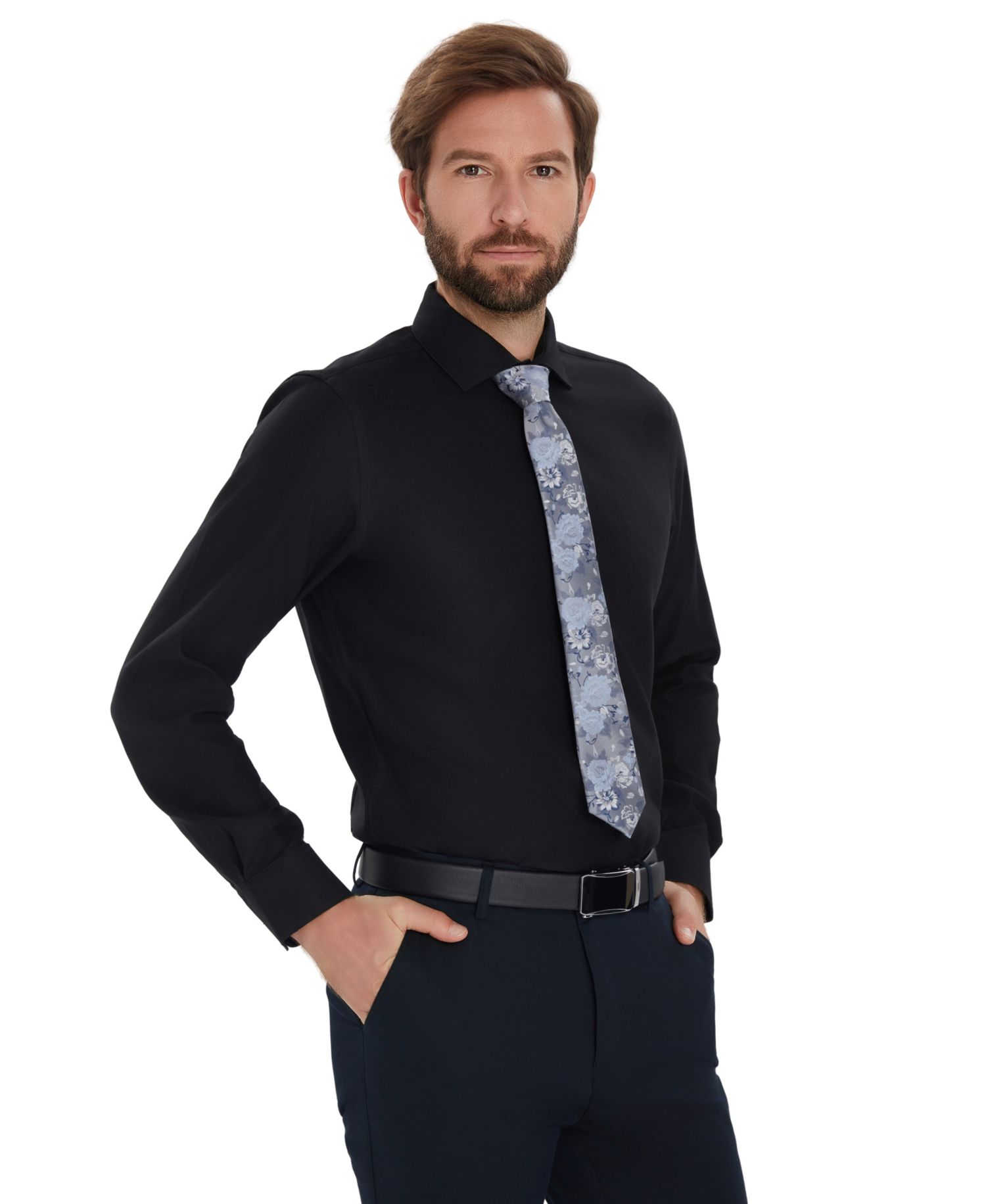 Men's Diamond Dobby Slim-Fit Dress Shirt