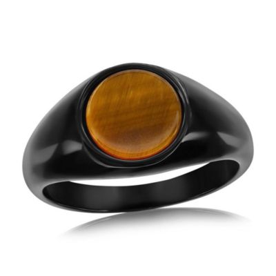 Metallo Tiger Eye Inlay Ring