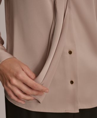 Women's Petite V-Neck with Bar in Scarf Top, Regular & Petites