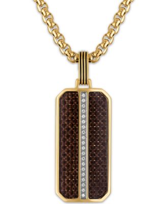 Esquire Men's Jewelry - Diamond Pendant Necklace (1/10 ct. t.w.) in Stainless Steel
