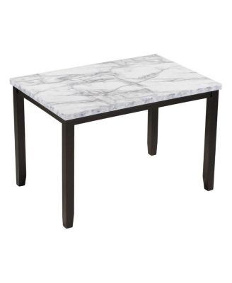 5-Piece Dining Set for 4 with Faux Marble Tabletop and Upholstered Chairs, Elegant Table Set for Kitchen or Dining Room-Maison Boucle