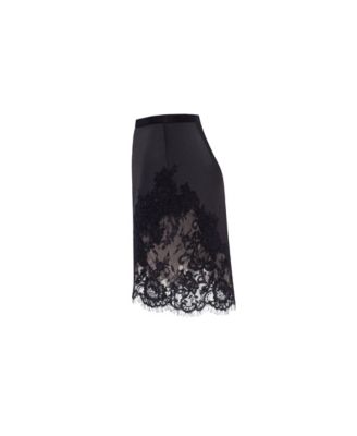 Women's Millla Fitted Obsidian Mini Skirt Adorned With Lace