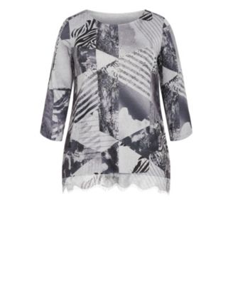 Women's Lace Hem Top