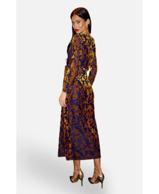 Women's Dresses Velour Stretch Midi Dress