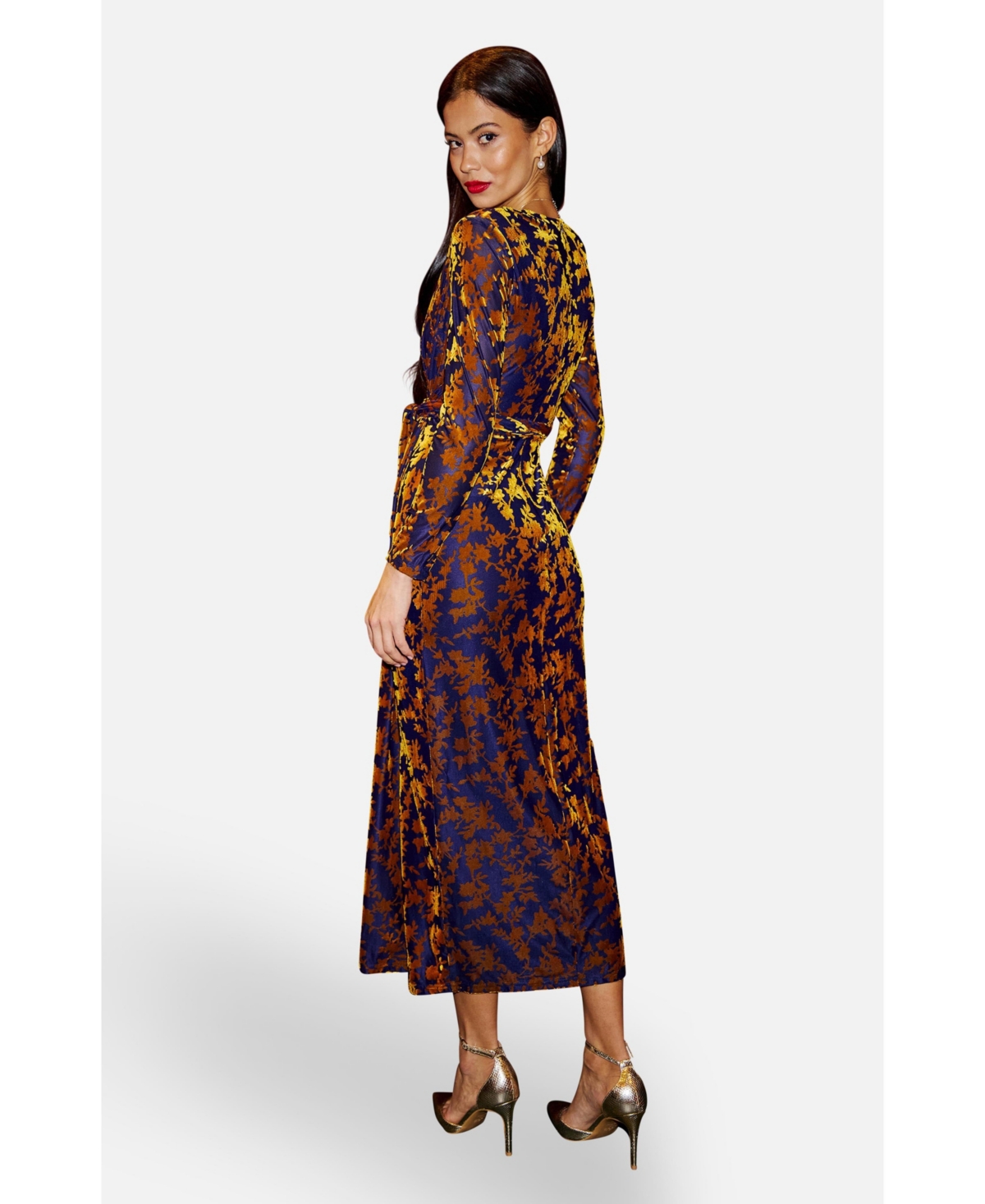 Yumi Women's Dresses Velour Stretch Midi Dress