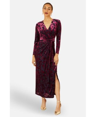 Women's Dresses Velour Stretch Midi Dress