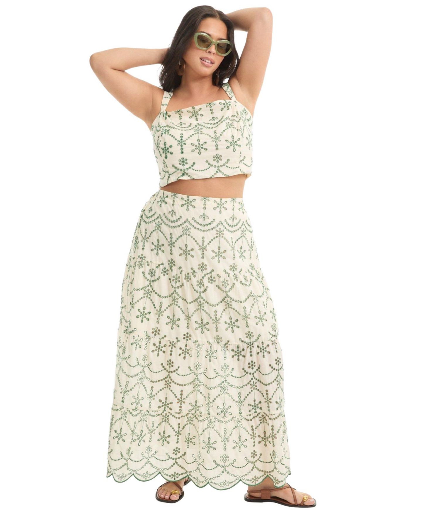 Женский топ June & Vie Cropped Eyelet, цвет: Embroidery — фото 2