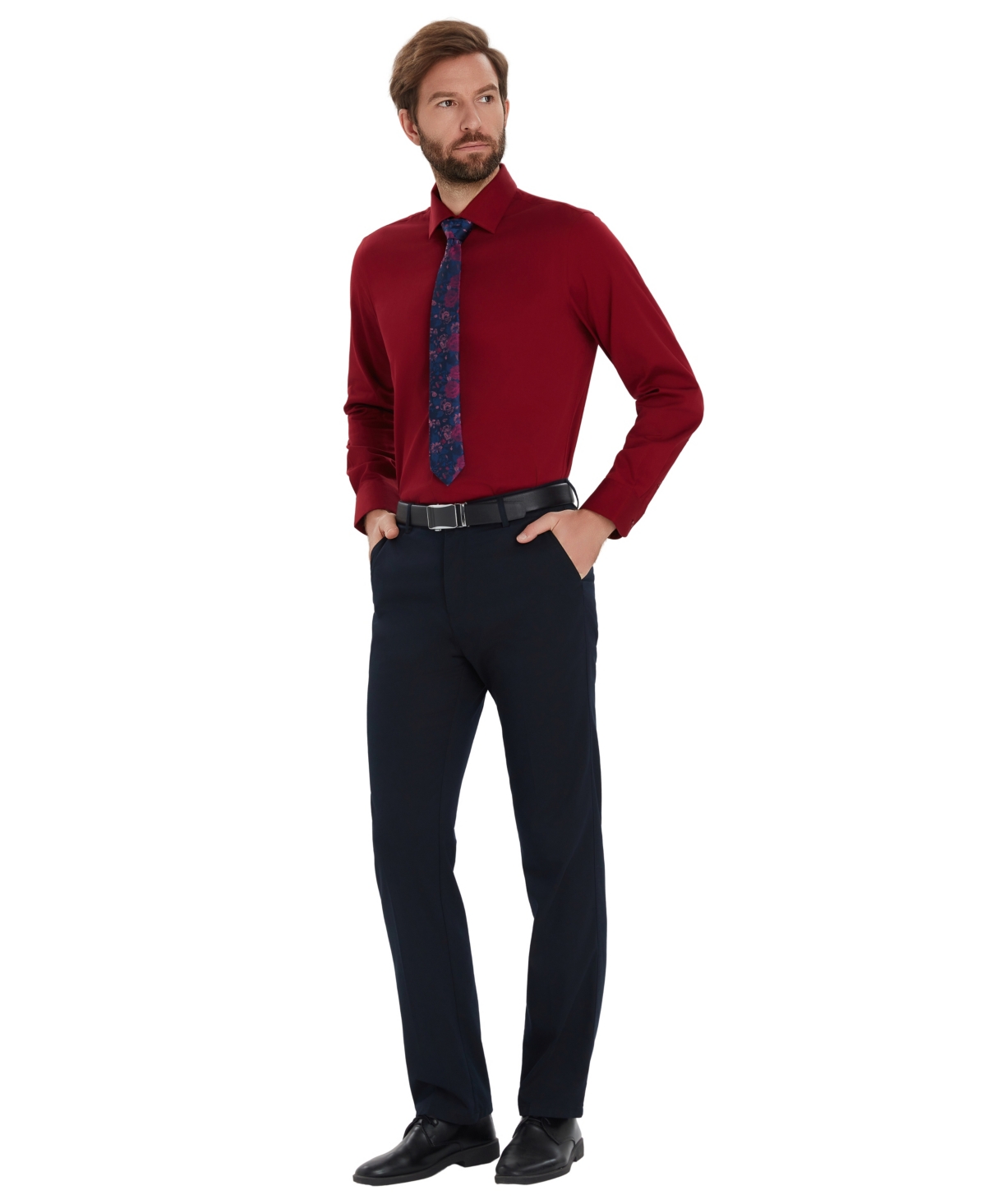 Bar Iii Men's Sateen Solid Dress Shirt, Macy's Exclusive In Burgundy