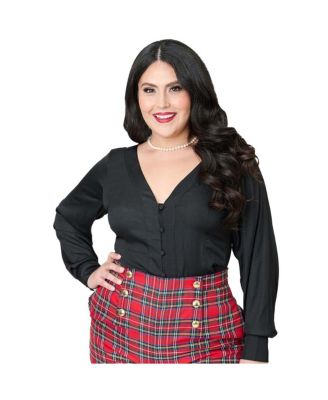 Plus Size Long Sleeve Blouse