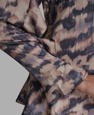 Women's Hammered Satin Tiered Shift Dress