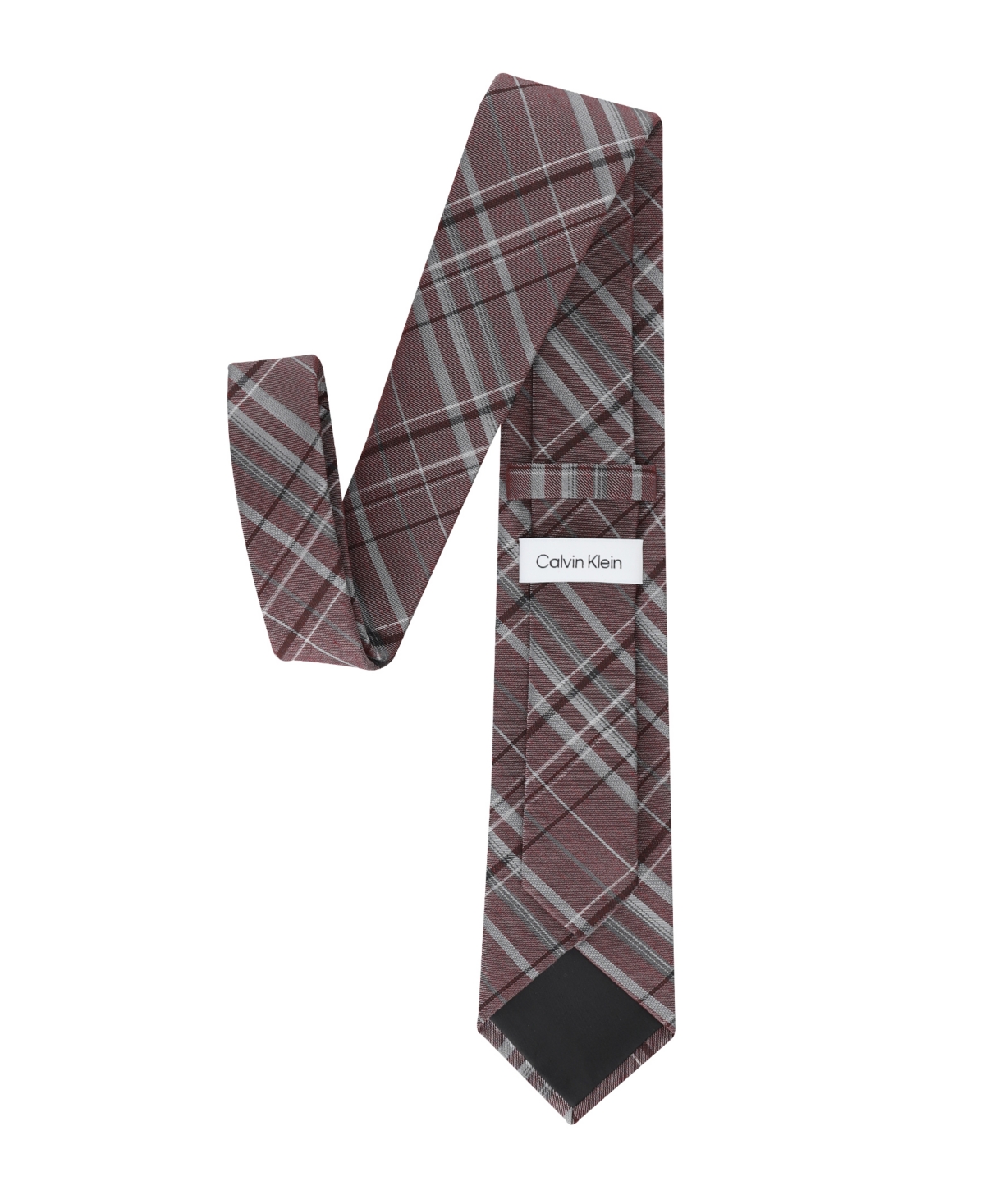 Calvin Klein Men's Theodore Plaid Pattern Tie In Brown