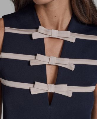 Women's Sleeveless Bow Detail A-Line Mini Dress