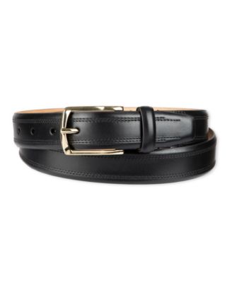Men's Double Stitched Leather Dress Belt