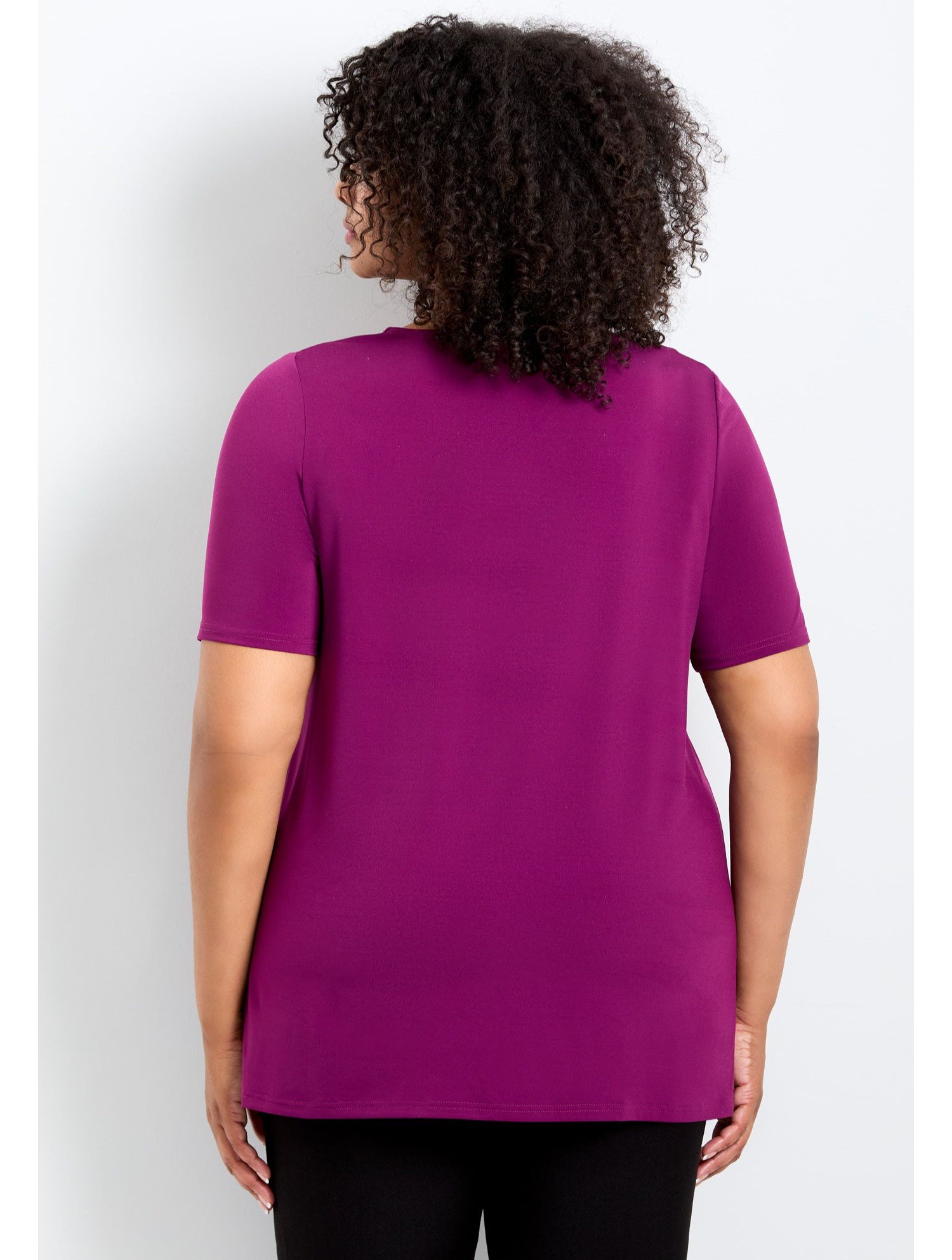 Plus Size Cowl Neck Short Sleeve Women's Top