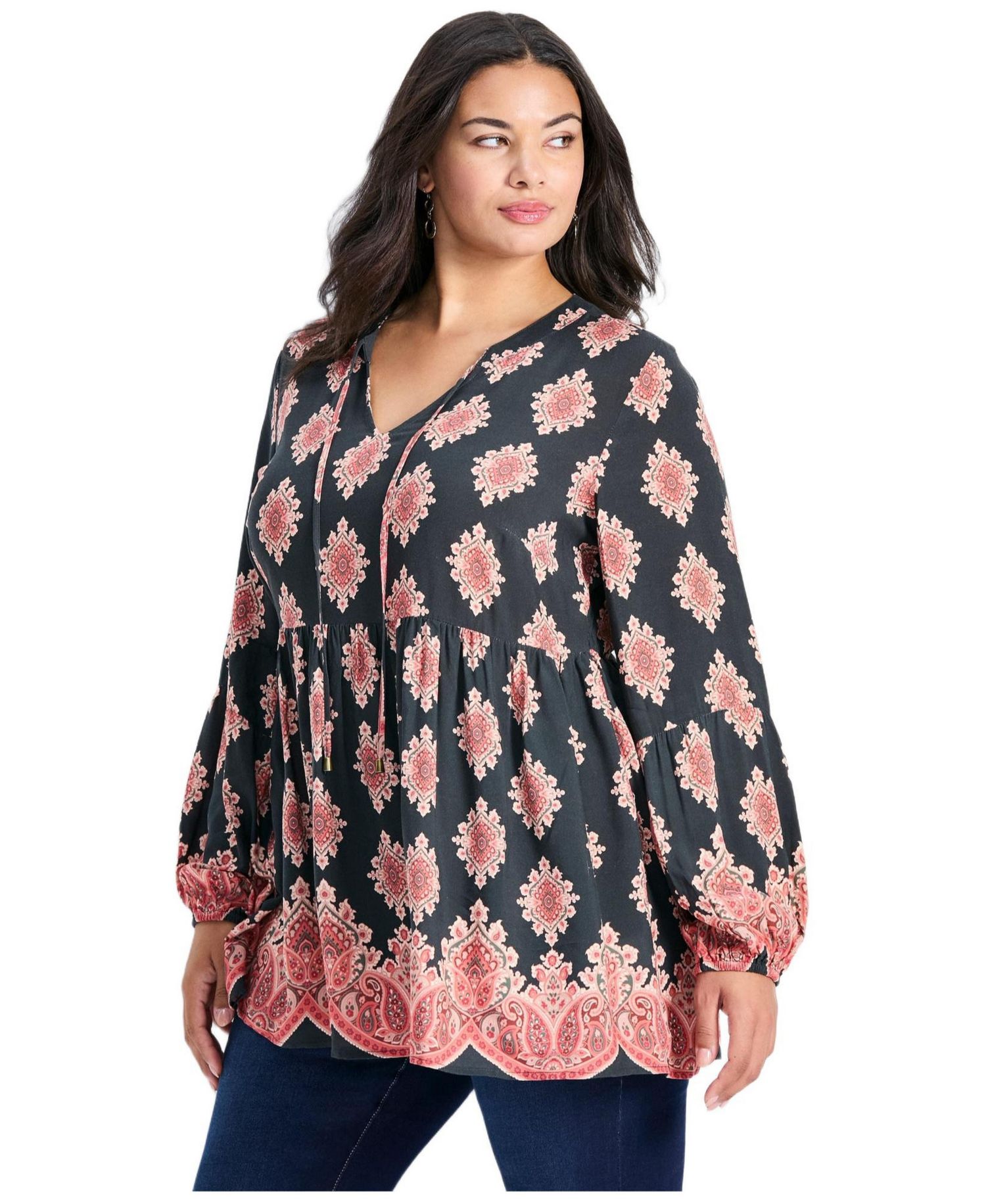Women's Plus Size Mara Blouson Sleeve Tunic