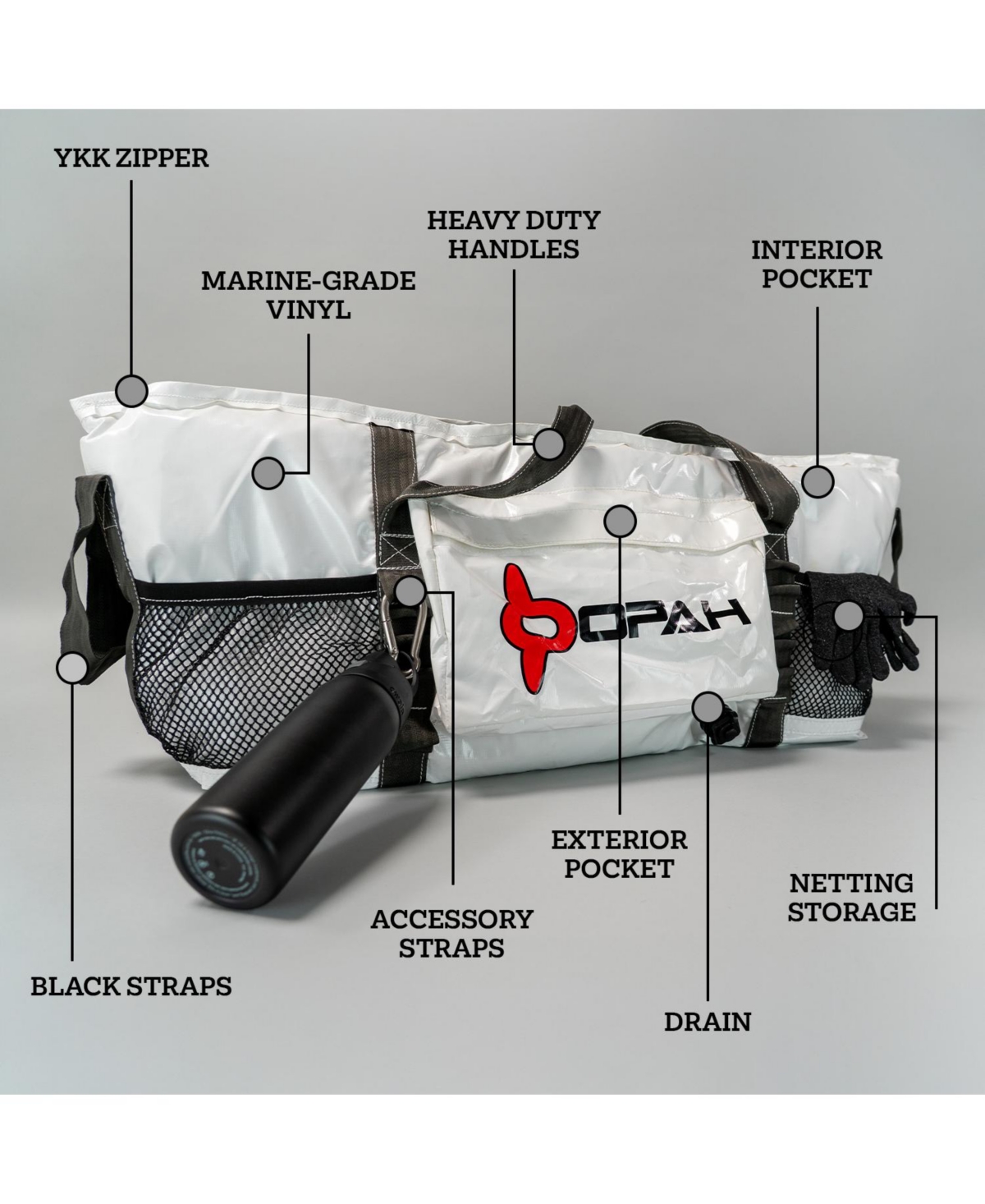 Opah Fathom 3 Insulated Fishing Cooler Bag, Rockfish 32"L x 12"W x 18"H, Leak Proof, Uv Resistant, Marine Grade Vinyl