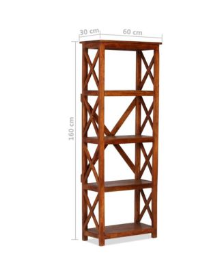 Bookshelf Honey-toned Brown Solid Acacia Wood