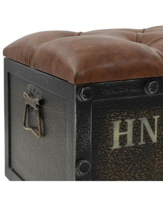 Storage Bench with Castors 31.7" Solid Wood Fir