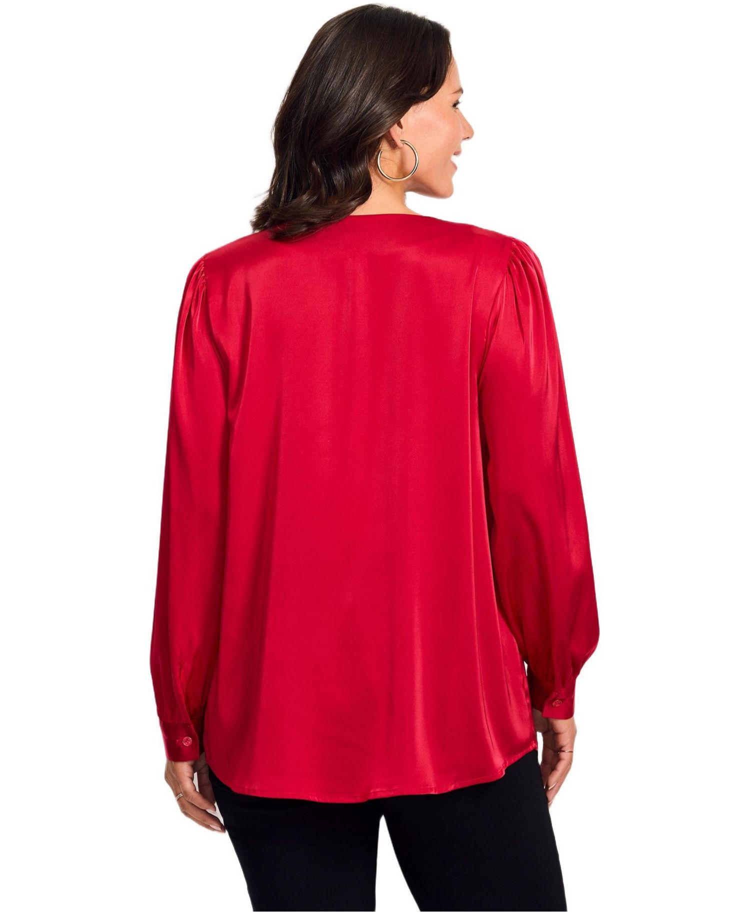 Women's Plus Size Chain Detail Satin Top