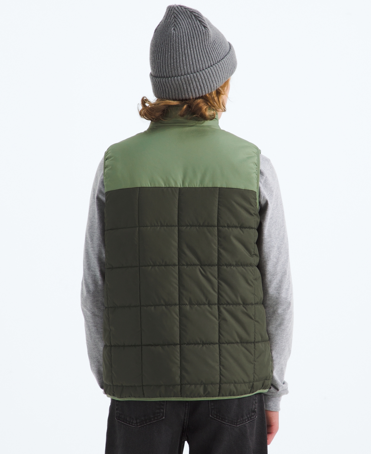 The North Face Boys 6-16 Reversible Shasta Vest Zipper Jacket In Green