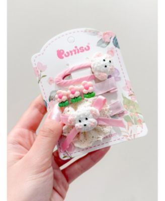 3pc Hair Clip Set - Puppy Blossom Pals