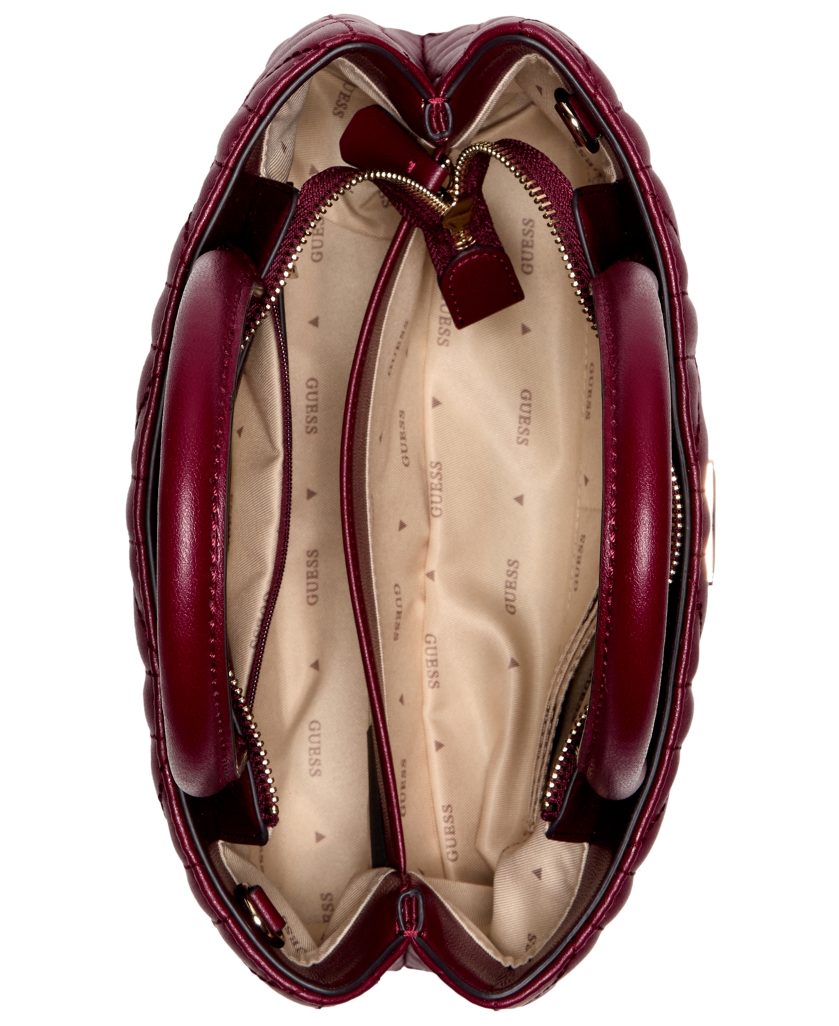 Guess Edita Elite Small Satchel Bag In Burgundy