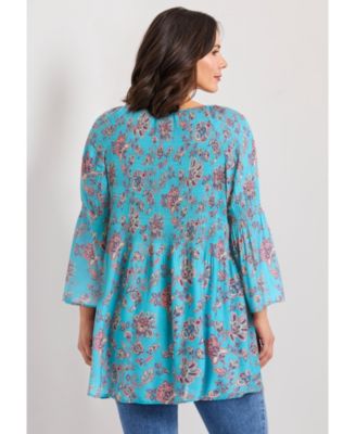 Women's Keyhole Bell Sleeve Tunic