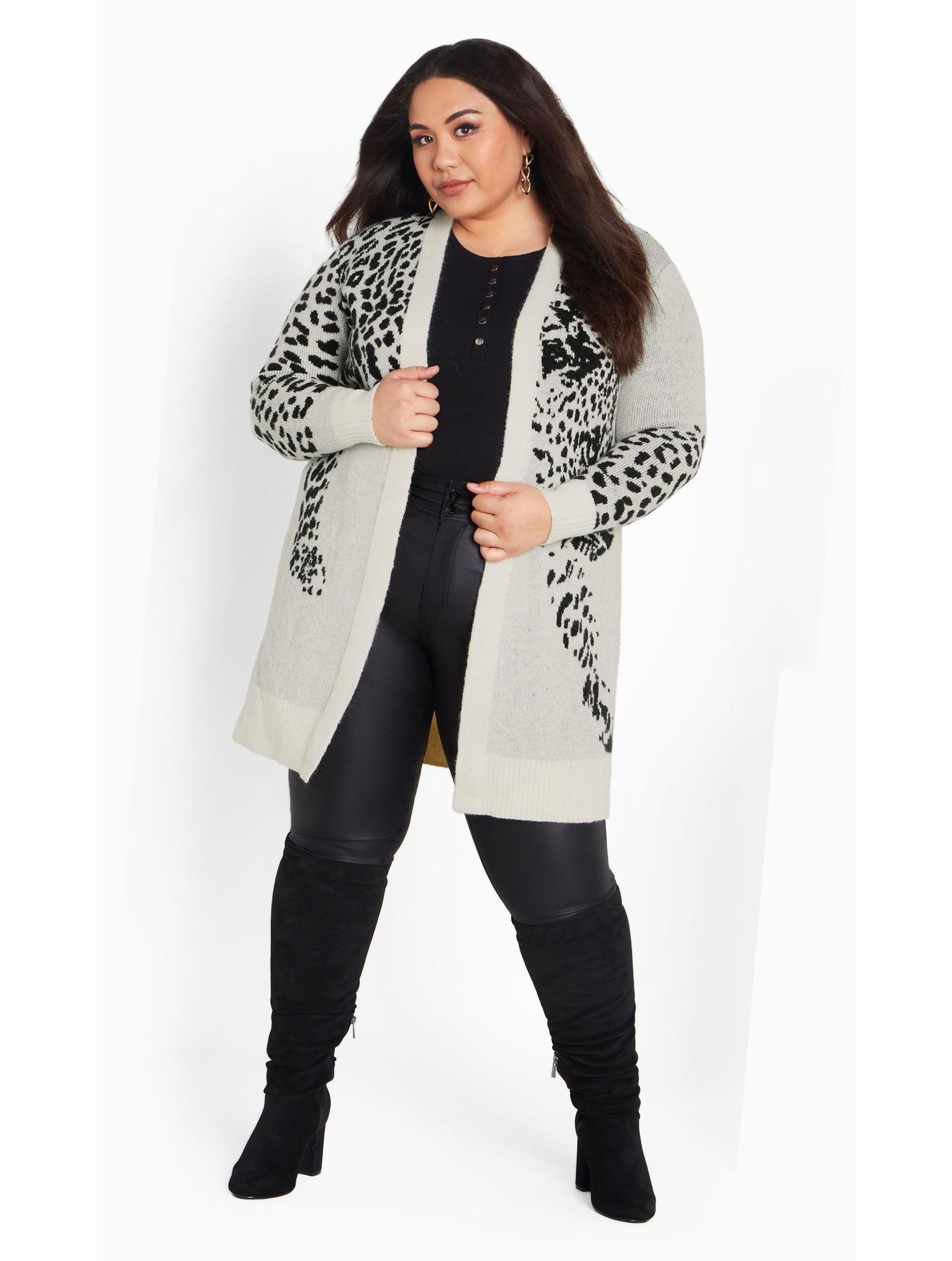 Women's Plus Size Lena Leopard Cardigan
